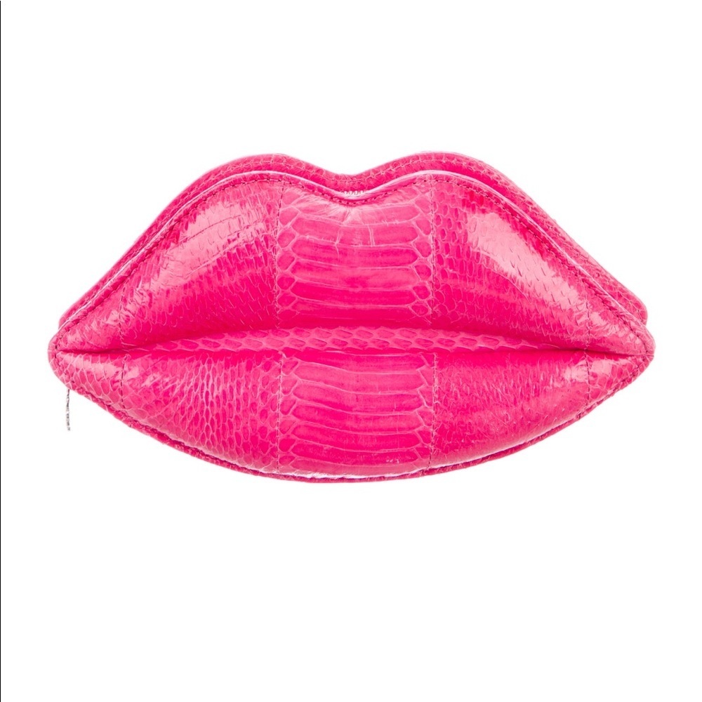 Lulu Guinness Python Lips Clutch